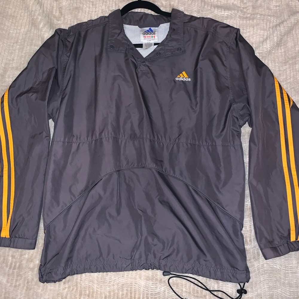 Black & Yellow Adidas Oversized Windbreaker